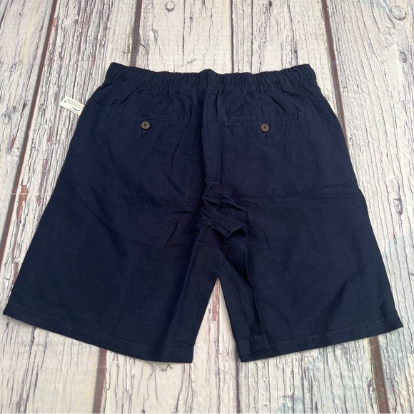 Amazonessentials MenClassic-fit 9” Flat-Front Linen NavyBlue Short Small petite - Picture 2 of 13